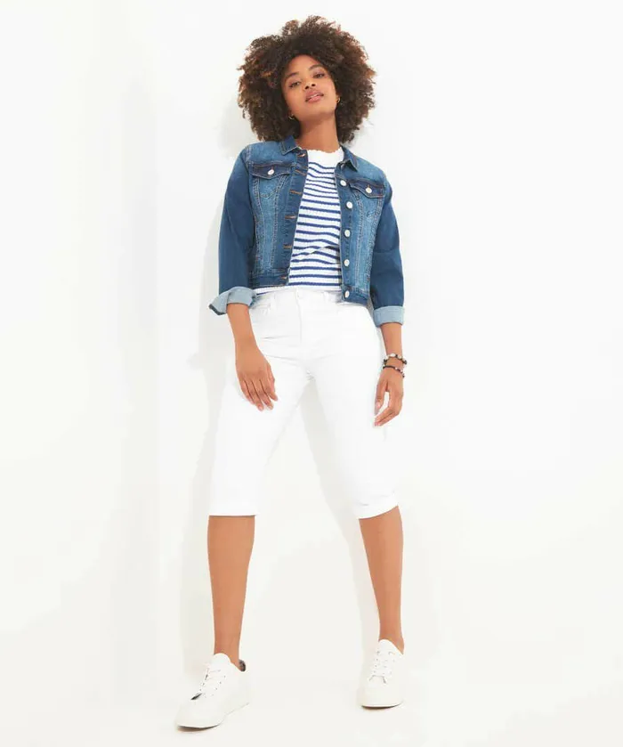Women Joe Browns Capri Pants Bluewhite Women Joe Browns Capri Pants Bluewhite