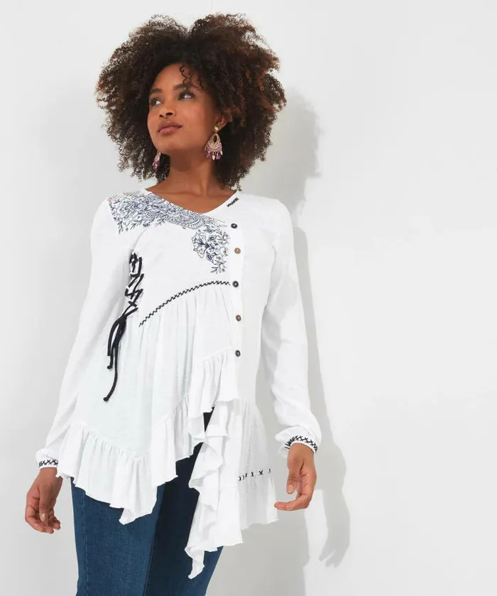 Women Joe Browns Exquisite Embroidered Tunic White