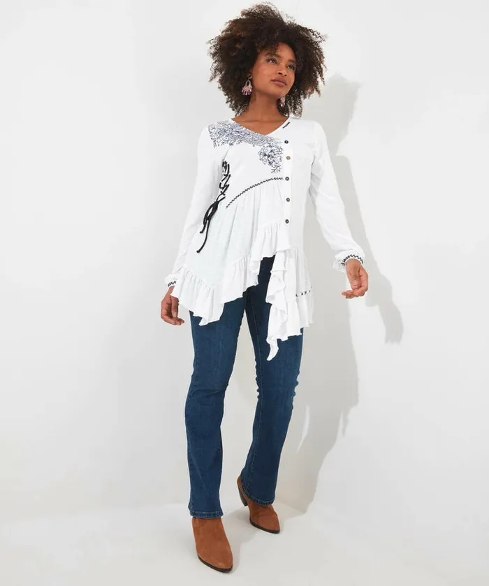 Women Joe Browns Exquisite Embroidered Tunic White Women Joe Browns Exquisite Embroidered Tunic White