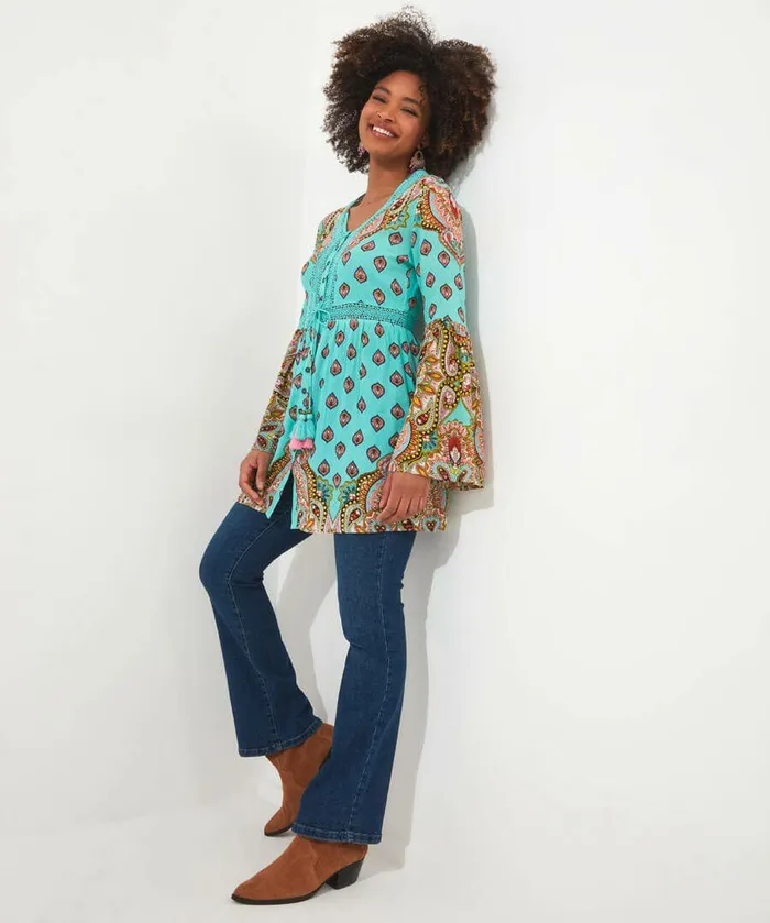 Women Joe Browns Glorious Longline Blouse Aqua Women Joe Browns Glorious Longline Blouse Aqua