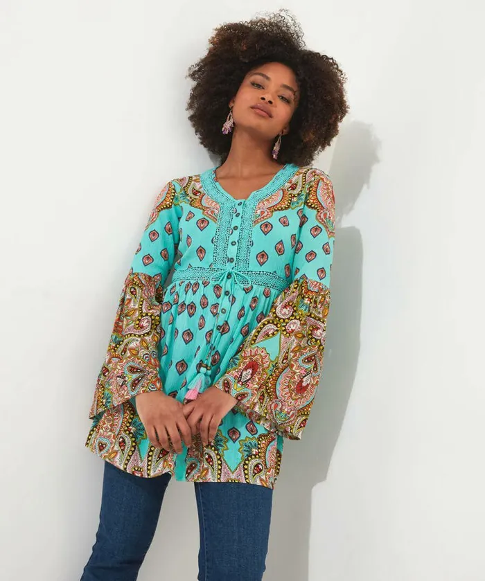 Women Joe Browns Glorious Longline Blouse Aqua Women Joe Browns Glorious Longline Blouse Aqua