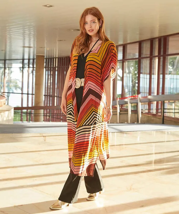 Women Joe Browns Lizzie Longline Sleeveless Kimono Multi Women Joe Browns Lizzie Longline Sleeveless Kimono Multi