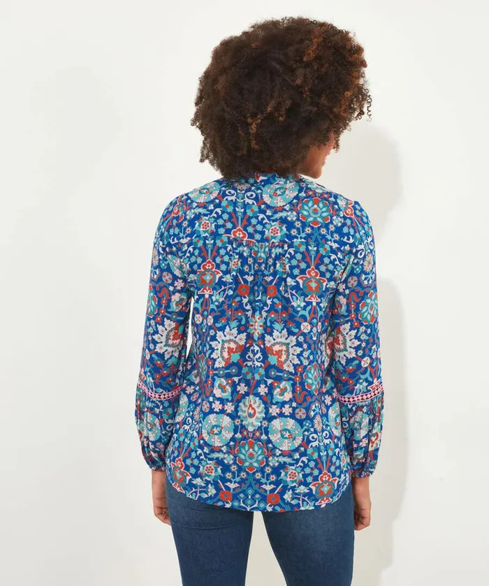 Women Joe Browns Moroccan Blue Embroidered Top Blue Women Joe Browns Moroccan Blue Embroidered Top Blue