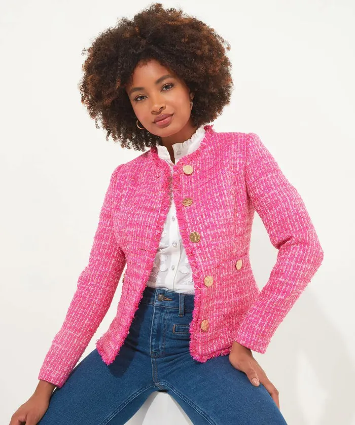 Women Joe Browns Rose Button Front Jacket Pink