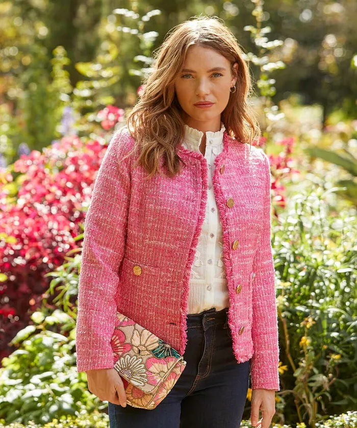 Women Joe Browns Rose Button Front Jacket Pink