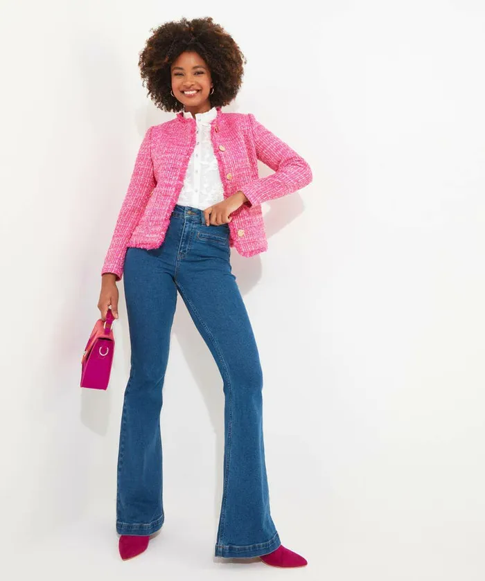 Women Joe Browns Rose Button Front Jacket Pink