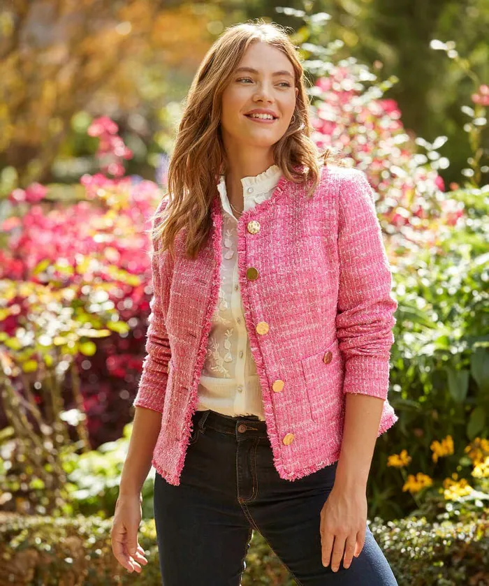 Women Joe Browns Rose Button Front Jacket Pink