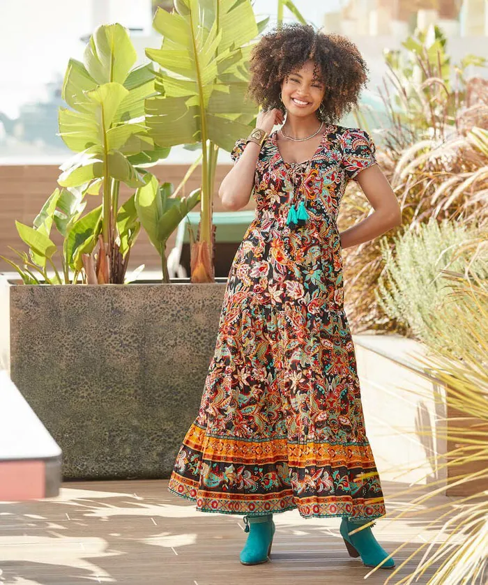 Women Joe Browns Saffron Border Print Dress Multi Women Joe Browns Saffron Border Print Dress Multi