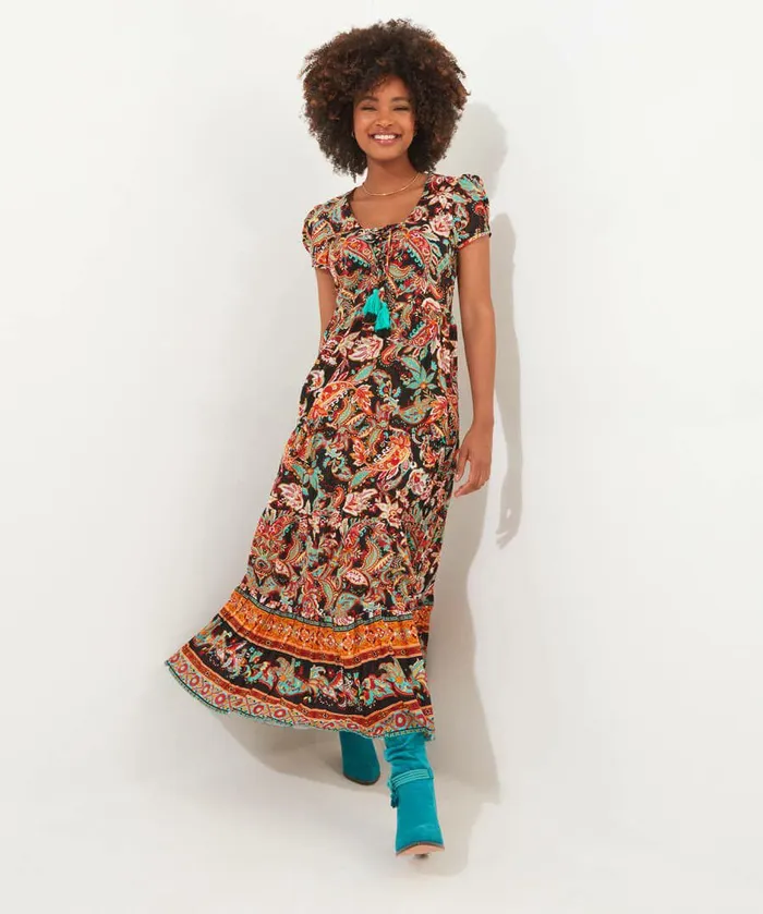 Women Joe Browns Saffron Border Print Dress Multi Women Joe Browns Saffron Border Print Dress Multi