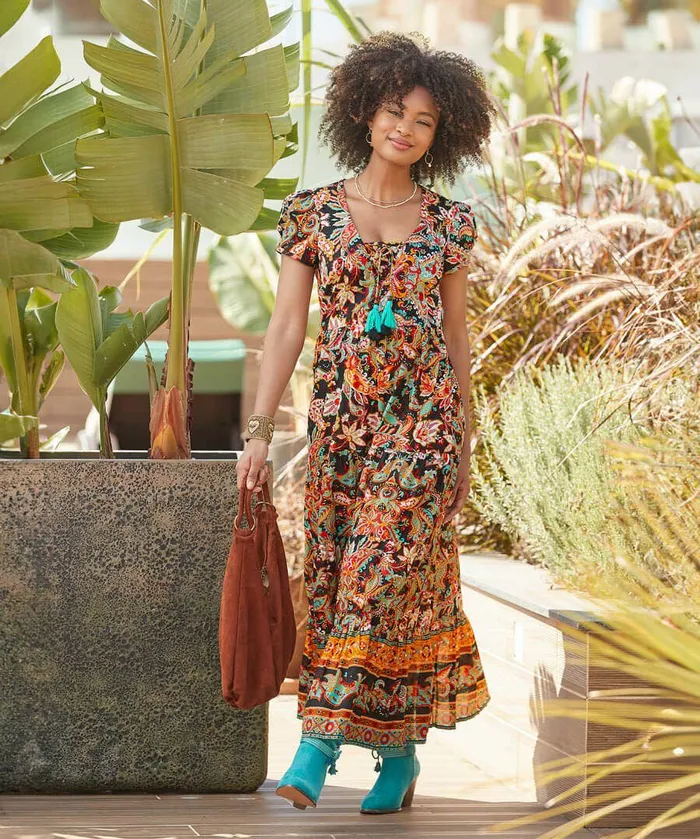 Women Joe Browns Saffron Border Print Dress Multi Women Joe Browns Saffron Border Print Dress Multi
