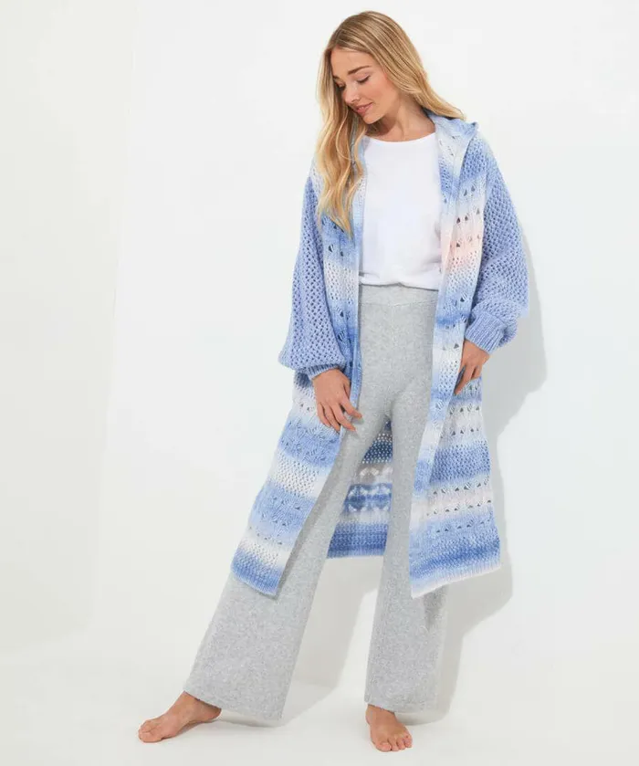 Women Joe Browns Sloe Joes Ombre Knit Longline Cardigan Blue Women Joe Browns Sloe Joes Ombre Knit Longline Cardigan Blue