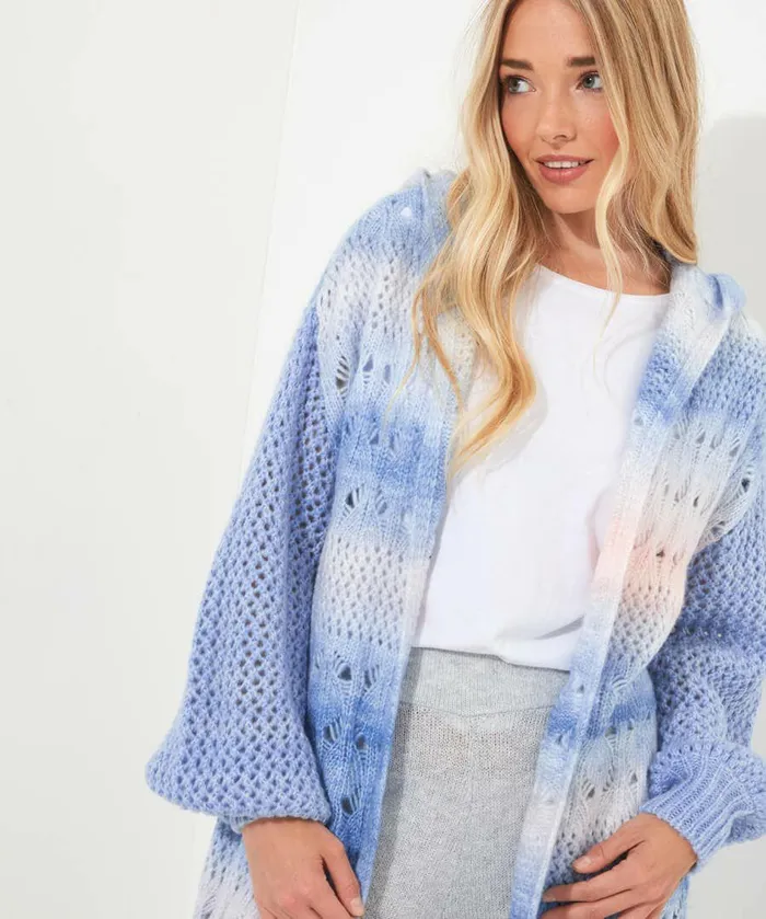 Women Joe Browns Sloe Joes Ombre Knit Longline Cardigan Blue Women Joe Browns Sloe Joes Ombre Knit Longline Cardigan Blue