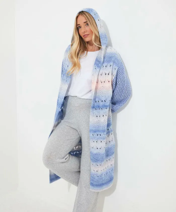 Women Joe Browns Sloe Joes Ombre Knit Longline Cardigan Blue Women Joe Browns Sloe Joes Ombre Knit Longline Cardigan Blue