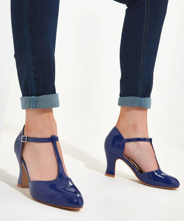 Women Joe Browns Sunday Best Patent TBar Shoes French Navy Women Joe Browns Sunday Best Patent TBar Shoes French Navy