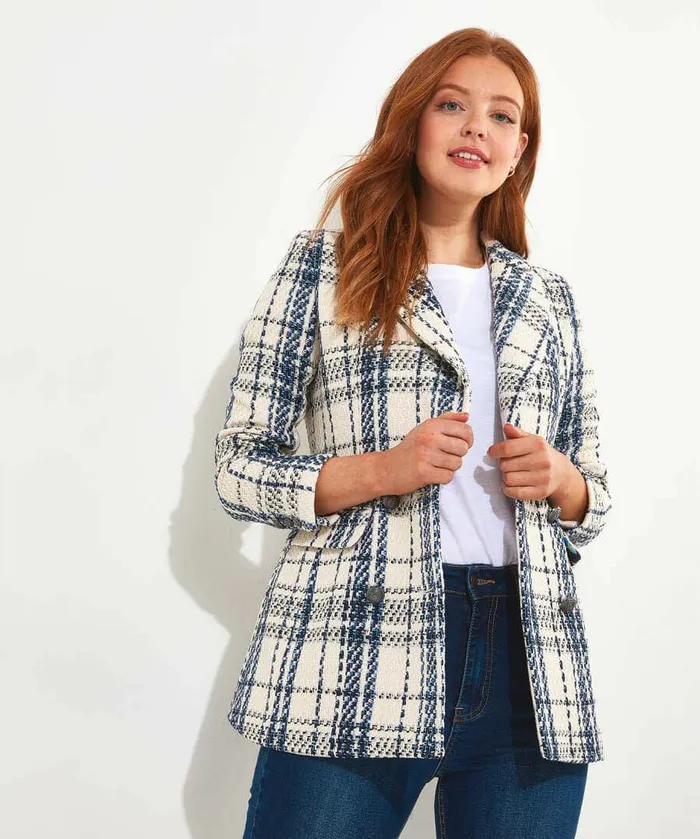 Women Joe Browns The Ella Checked Jacket Cream