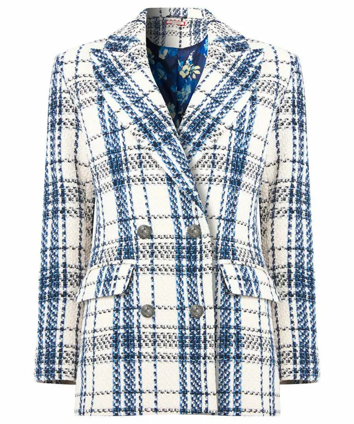 Women Joe Browns The Ella Checked Jacket Cream Women Joe Browns The Ella Checked Jacket Cream