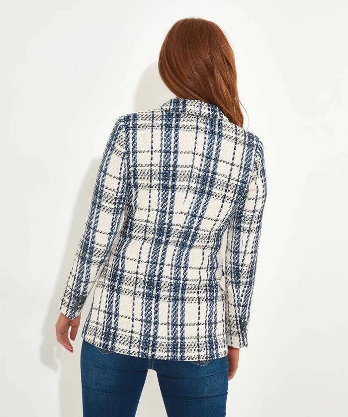 Women Joe Browns The Ella Checked Jacket Cream Women Joe Browns The Ella Checked Jacket Cream