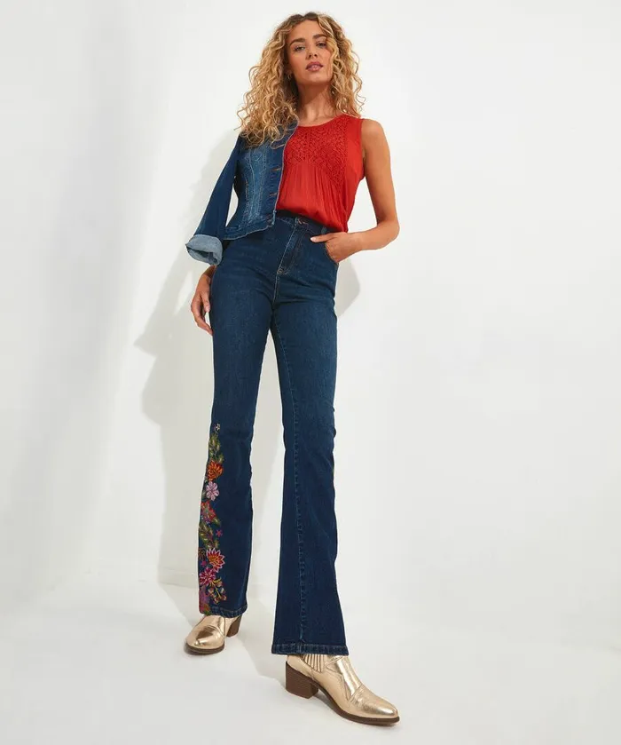 Women Joe Browns Valentina Embroidered Jeans Blue Women Joe Browns Valentina Embroidered Jeans Blue