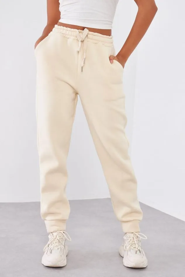 Women Jogging Beige Basic Beige Brentiny Paris Jogging Bottoms