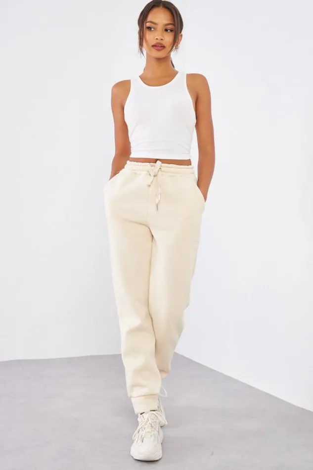 Women Jogging Beige Basic Beige Brentiny Paris Jogging Bottoms
