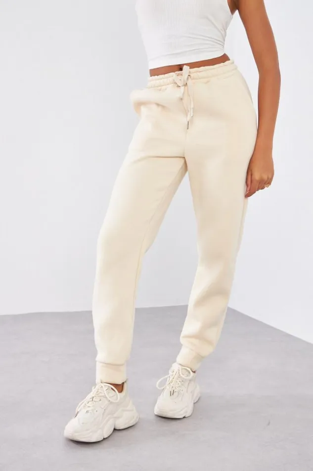 Women Jogging Beige Basic Beige Brentiny Paris Jogging Bottoms