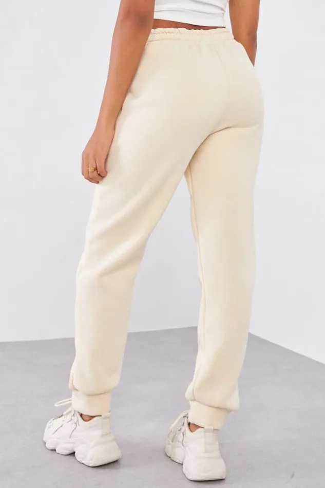 Women Jogging Beige Basic Beige Brentiny Paris Jogging Bottoms