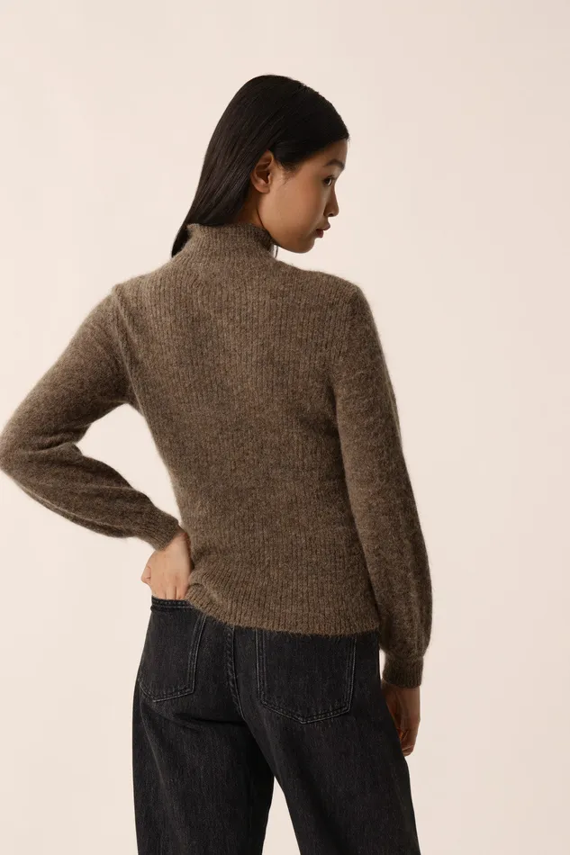 Women Jumper Annette Galet Pull Alpaga Superfine Gris Beige Des Petits Hauts Jumpers and Cardigans
