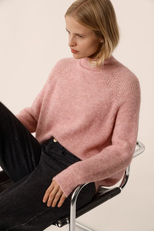 Women Jumper Bergamote Poudre Pull Alpaga Superfine Rose Clair Des Petits Hauts Jumpers and Cardigans
