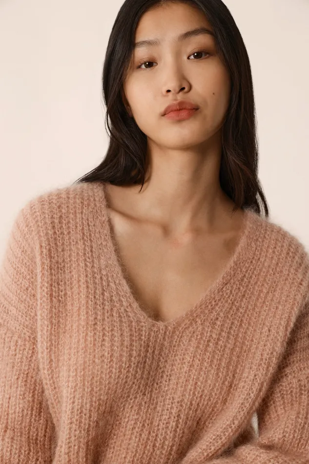 Women Jumper Charlie Naturel Pull Mohair Beige Des Petits Hauts Jumpers and Cardigans