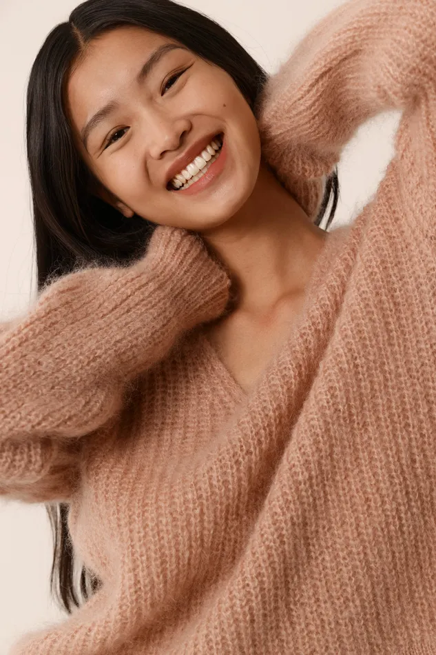 Women Jumper Charlie Naturel Pull Mohair Beige Des Petits Hauts Jumpers and Cardigans