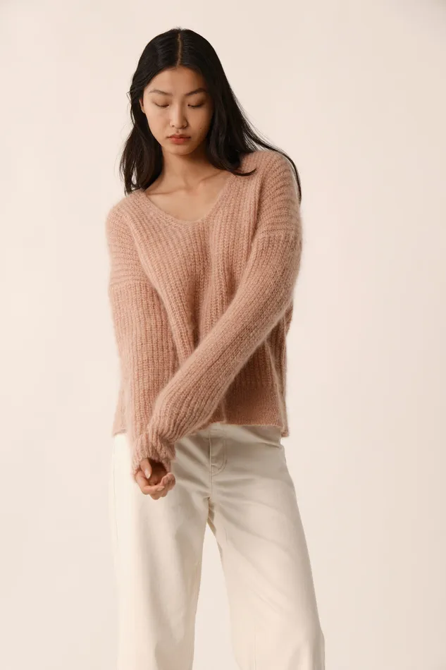 Women Jumper Charlie Naturel Pull Mohair Beige Des Petits Hauts Jumpers and Cardigans