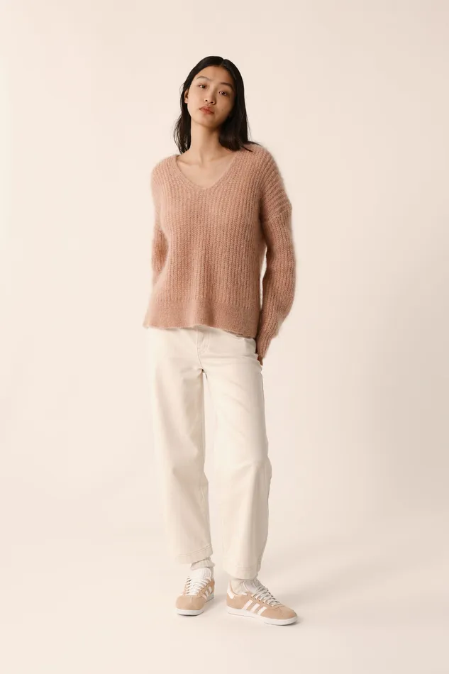 Women Jumper Charlie Naturel Pull Mohair Beige Des Petits Hauts Jumpers and Cardigans