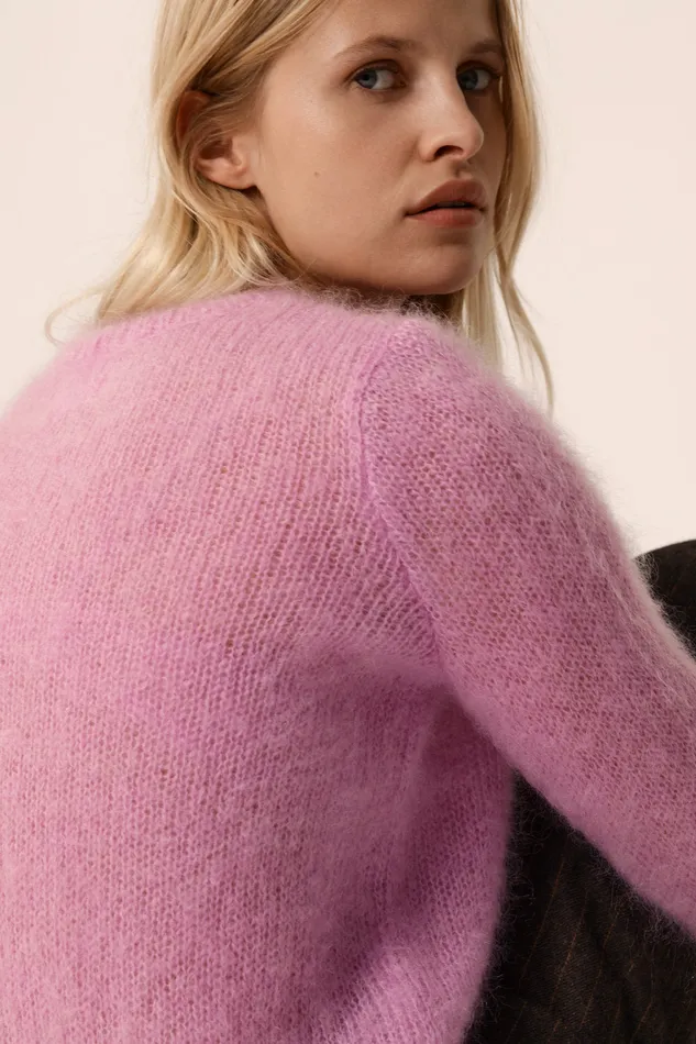 Women Jumper Chouky Blossom Pull Mohair Rose Mauve Des Petits Hauts Jumpers and Cardigans