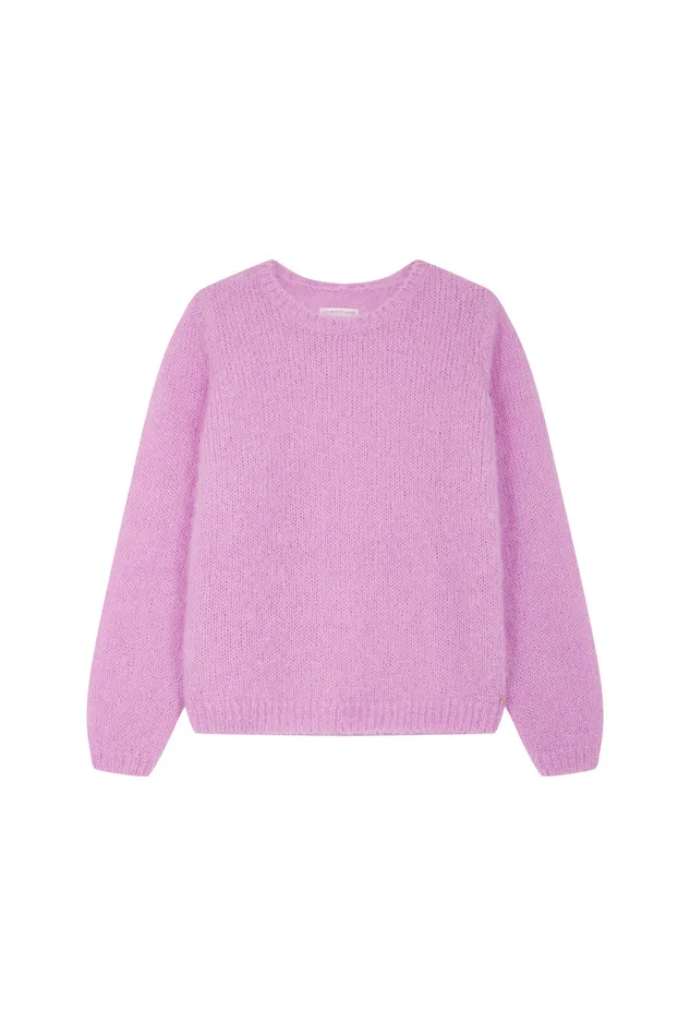 Women Jumper Chouky Blossom Pull Mohair Rose Mauve Des Petits Hauts Jumpers and Cardigans