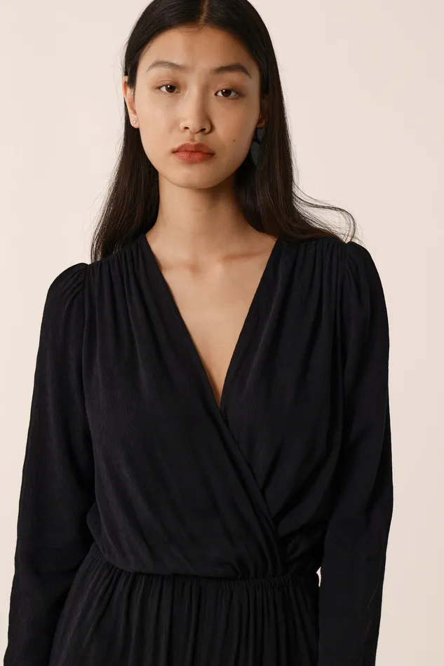 Women Jumpsuit Rafou Noir Combinaison Viscose Noire Des Petits Hauts Trousers and Jumpsuits
