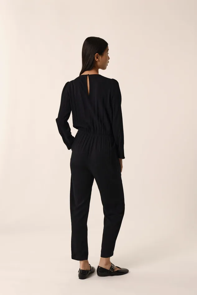 Women Jumpsuit Rafou Noir Combinaison Viscose Noire Des Petits Hauts Trousers and Jumpsuits