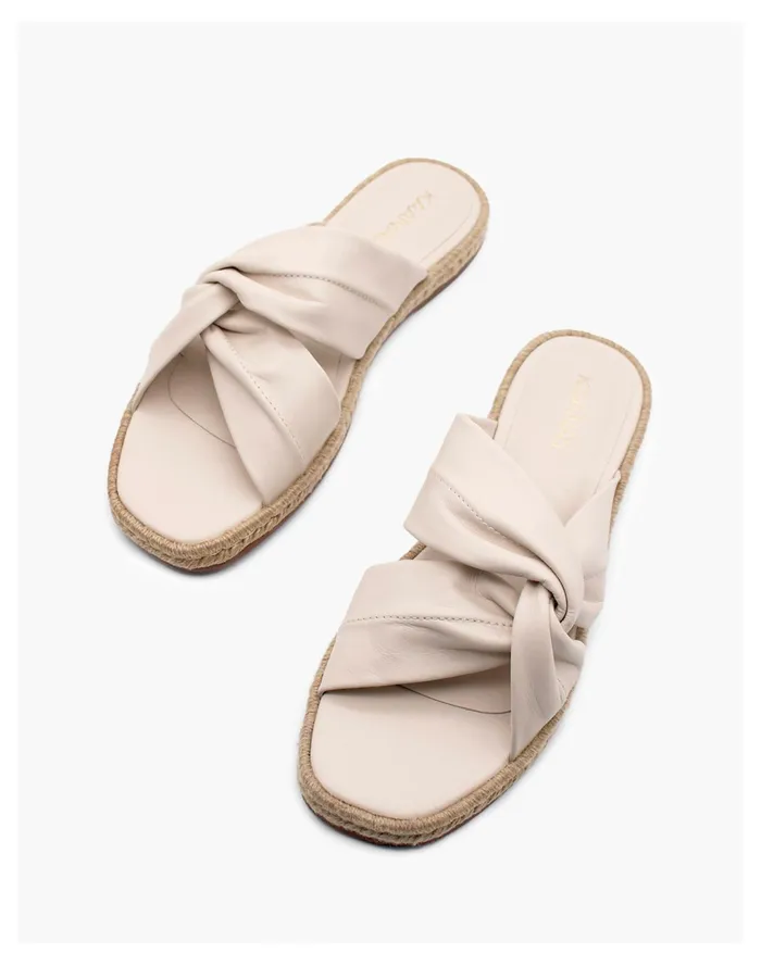 Women KAANAS Sungai Cross Over Espadrille Sandal Off White Madewell Sandals