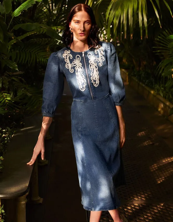Women Kaia Cornelli Dress Blue Monsoon Dresses