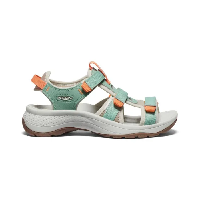 Women KEEN Casual Astoria West Open Toe Granite GreenTangerine Open Toe Sandal