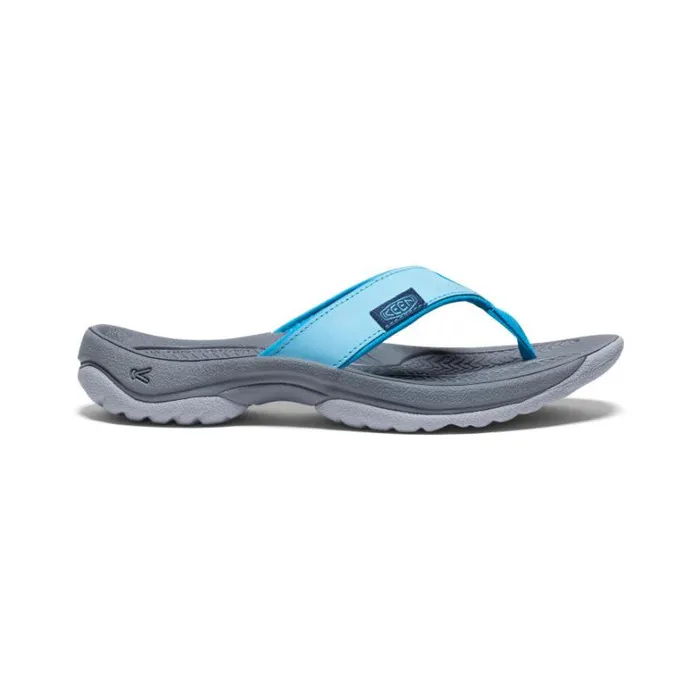 Women KEEN Casual Kona Flip Blue AtollBlue Danube Leather FlipFlop