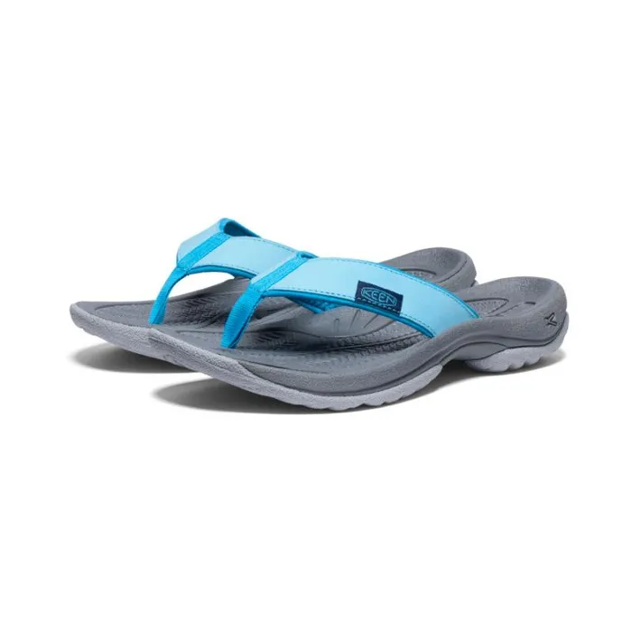 Women KEEN Casual Kona Flip Blue AtollBlue Danube Leather FlipFlop Women KEEN Casual Kona Flip Blue AtollBlue Danube Leather FlipFlop