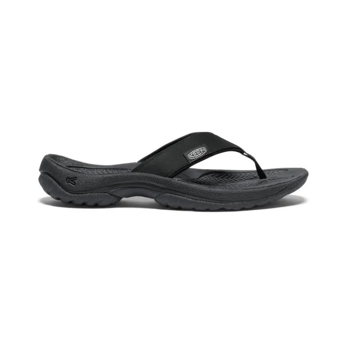 Women KEEN Water Kona Flip BlackVapor Leather FlipFlop