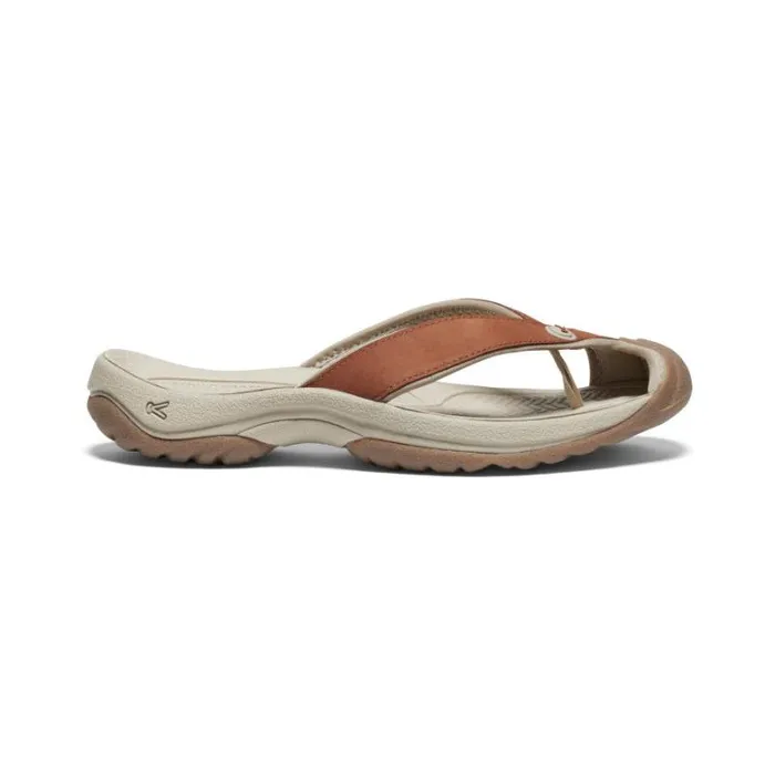 Women KEEN Water Waimea Sorrel HorsePlaza Taupe Leather FlipFlop