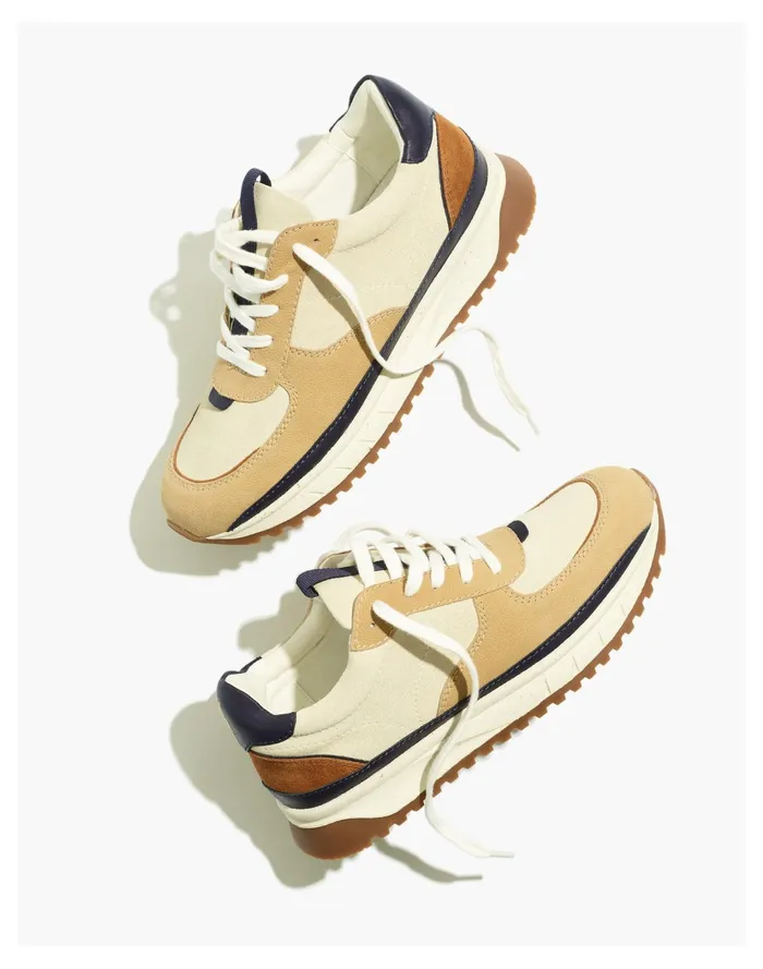 Women Kickoff Trainer Sneakers In Suede And Nubuck Bone Multi Madewell Sneakers