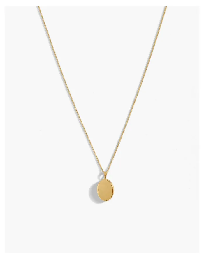 Women Kinn 10k Gold Oval Locket Necklace 20034 Chain Gold Madewell 14K GoldPlated