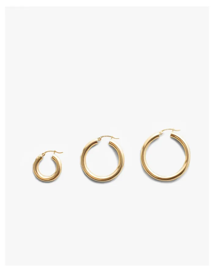 Women Kinn 14k Gold Classic Small Hoop Earrings Gold Madewell Fine Jewelry