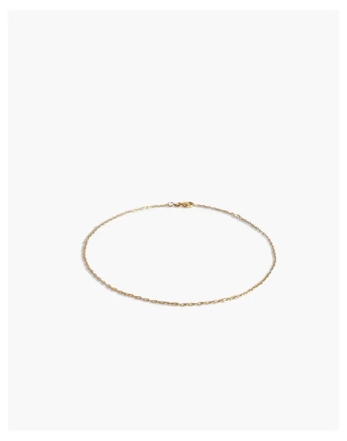 Women Kinn 14k Gold Micro Rolo Chain Anklet Gold Madewell 14K GoldPlated