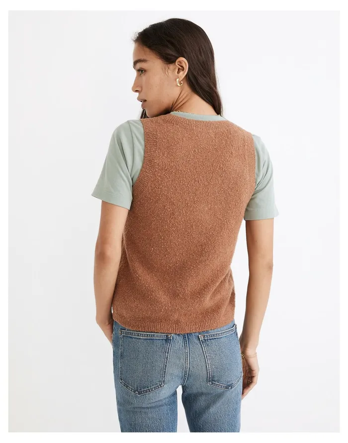 Women Kneale Button Front Sweater Vest Heather Rosewood Madewell Sweaters Women Kneale Button Front Sweater Vest Heather Rosewood Madewell Sweaters