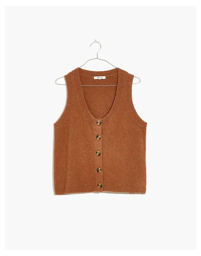 Women Kneale Button Front Sweater Vest Heather Rosewood Madewell Sweaters Women Kneale Button Front Sweater Vest Heather Rosewood Madewell Sweaters