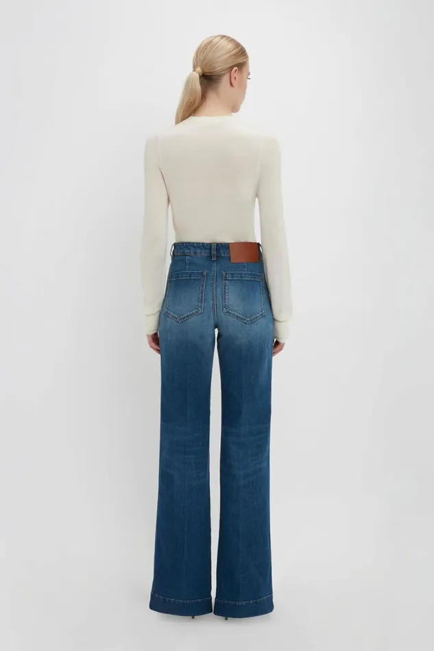 Women Knitwear Victoria Beckham Merino Crew Jumper In Ivory